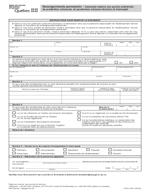 Quebec Alcohol Permit Application Form