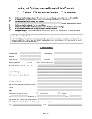 German Firearm License Application