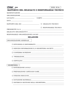 Technical Delegate Report Form