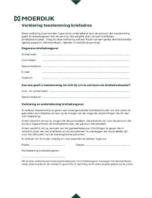 Dutch Mail Address Consent Form