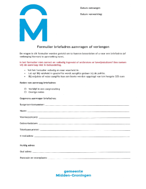 Formulier Briefadres Aanvragen of Verlengen