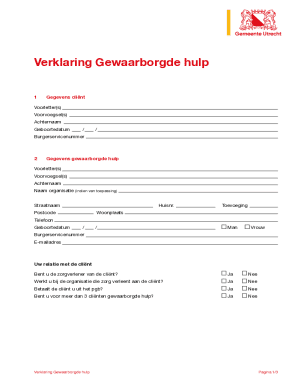 Verklaring Gewaarborgde Hulp