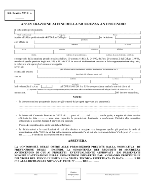 Fire Safety Declaration Form