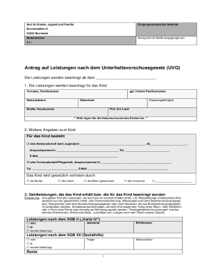German Child Support Advance Application