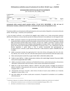 Italian Exclusion Declaration Form