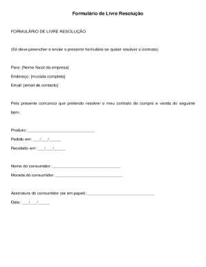 Formulário de Livre Resolução