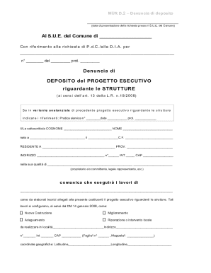 Italian Structural Project Deposit Notice