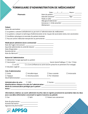 Medication Administration Form