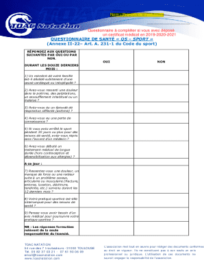 Questionnaire de santé « QS – SPORT »