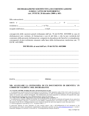 Italian Self-Certification Form