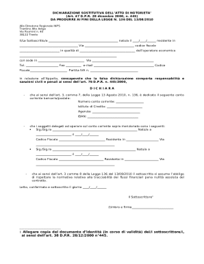 Italian Self-Certification Form