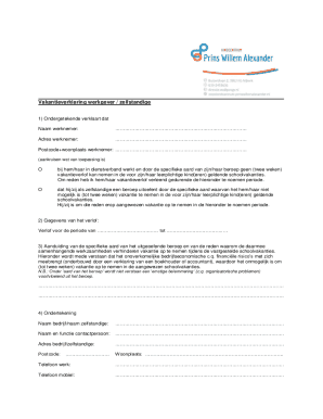 Vakantieverklaring Werkgever / Zelfstandige