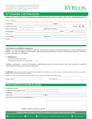Pension Fund Contribution Activation Form