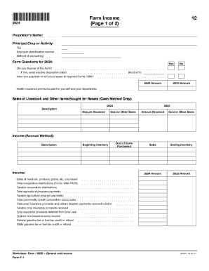 US Federal Farm Income Form 12