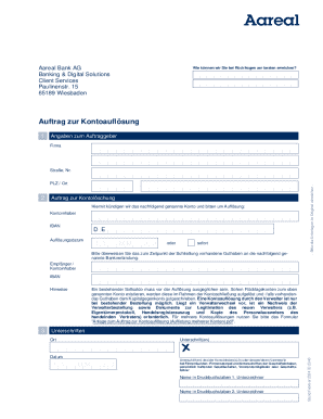 Auftrag zur Kontoauflösung