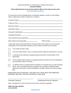 Florida Interpreter Affidavit