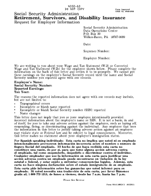 SSA Request for Employer Information