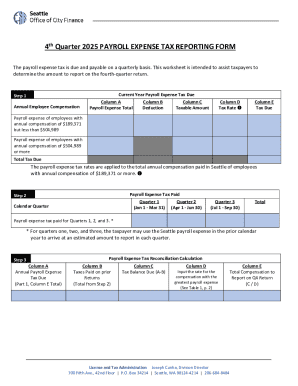 Seattle Payroll Expense Tax Form