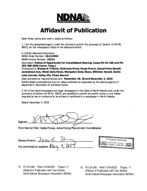 Affidavit of Publication
