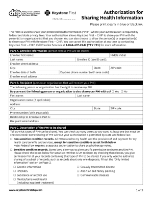 Authorization for Sharing Health Information