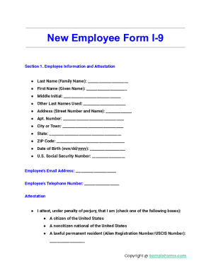 New Employee Form I-9