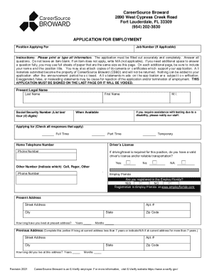 CareerSource Broward Employment Application