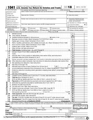 US Federal 1041 Form 2018