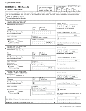 FEC Form 3 Schedule A