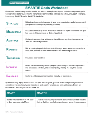 SMARTIE Goals Worksheet