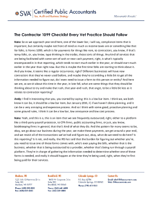 Contractor 1099 Checklist for Vet Practices