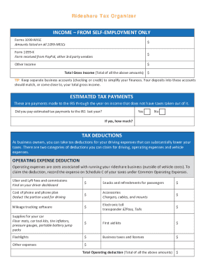 Rideshare Tax Organizer