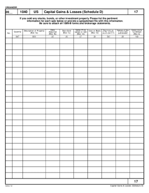US Capital Gains & Losses Schedule D