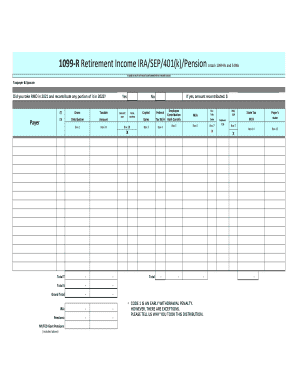 1099-R Retirement Income Form