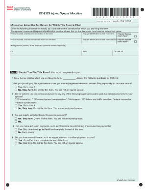 DC-8379 Injured Spouse Allocation Form