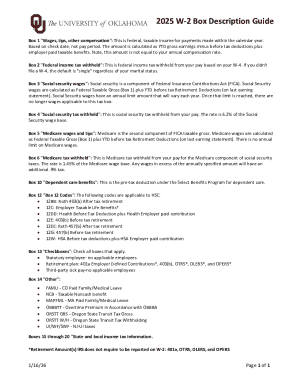 2025 W-2 Box Description Guide