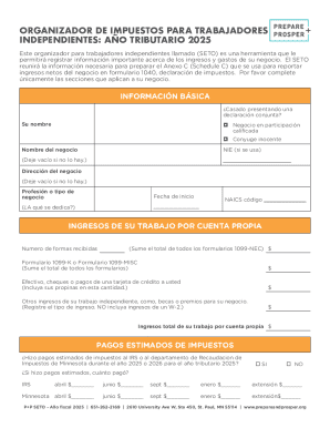 Tax Organizer for Independent Contractors