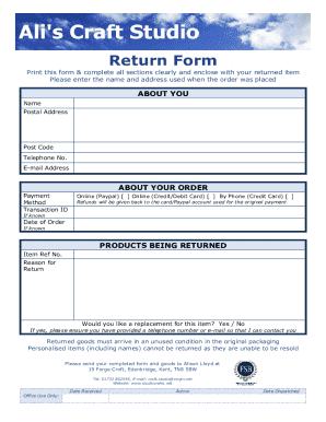 Return Form