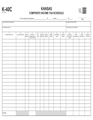 Kansas Composite Income Tax Schedule K-40C