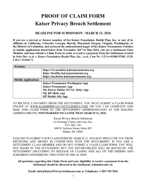 Kaiser Privacy Breach Settlement Claim Form