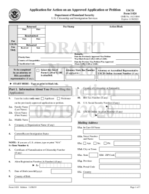 USCIS Form I-824 Application for Action on an Approved Application or Petition