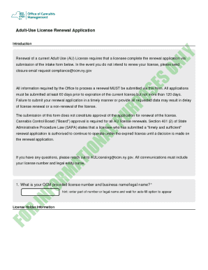 Adult-Use License Renewal Application