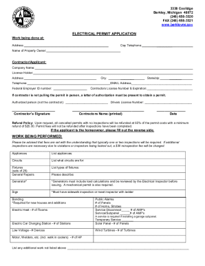 Electrical Permit Application