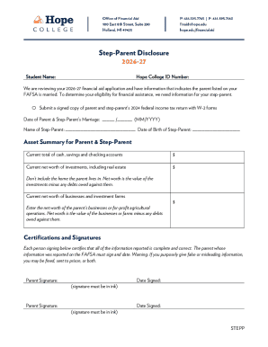 Step-Parent Disclosure Form