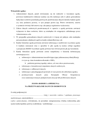 Parent Consent Form for Data Processing