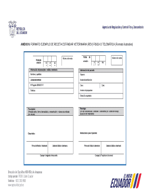 Veterinary Prescription Form