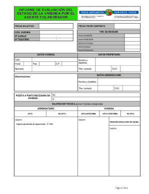 Spanish Rental Property Evaluation Form