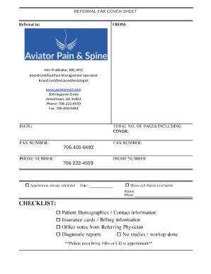 Pain Management Referral Form