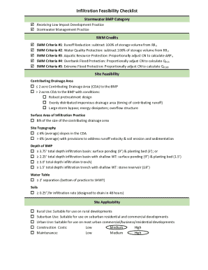 Infiltration Feasibility Checklist