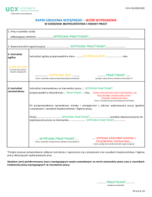 Polish Workplace Safety Training Form