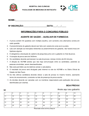 Healthcare Exam Form
